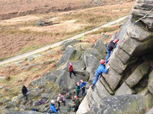 Rock climbing and abseiling for groups in the peak district