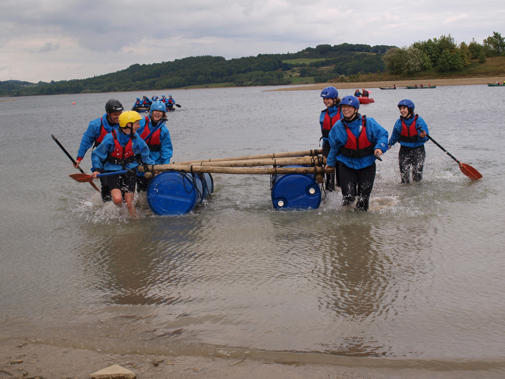 Team Raft Building challenge at Carsington Water