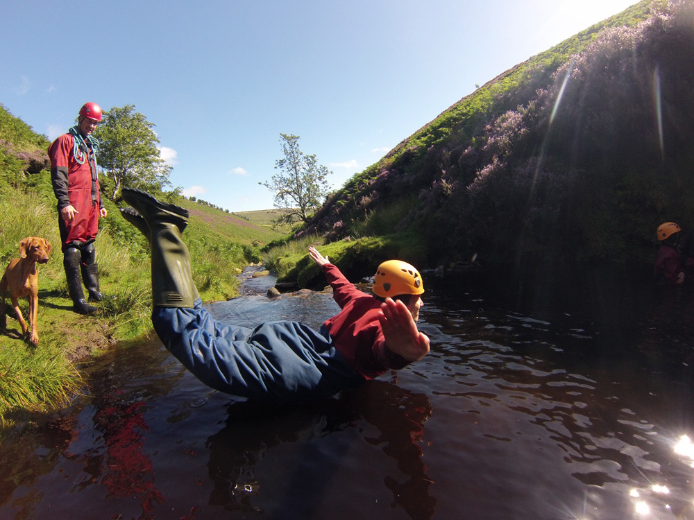 gorge scrambling activity derbyshire peak district