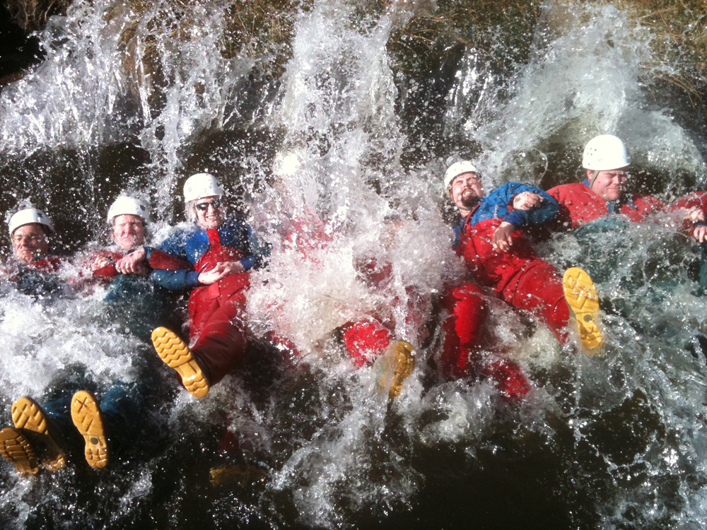 Stag Group Gorge Scrambling in the water