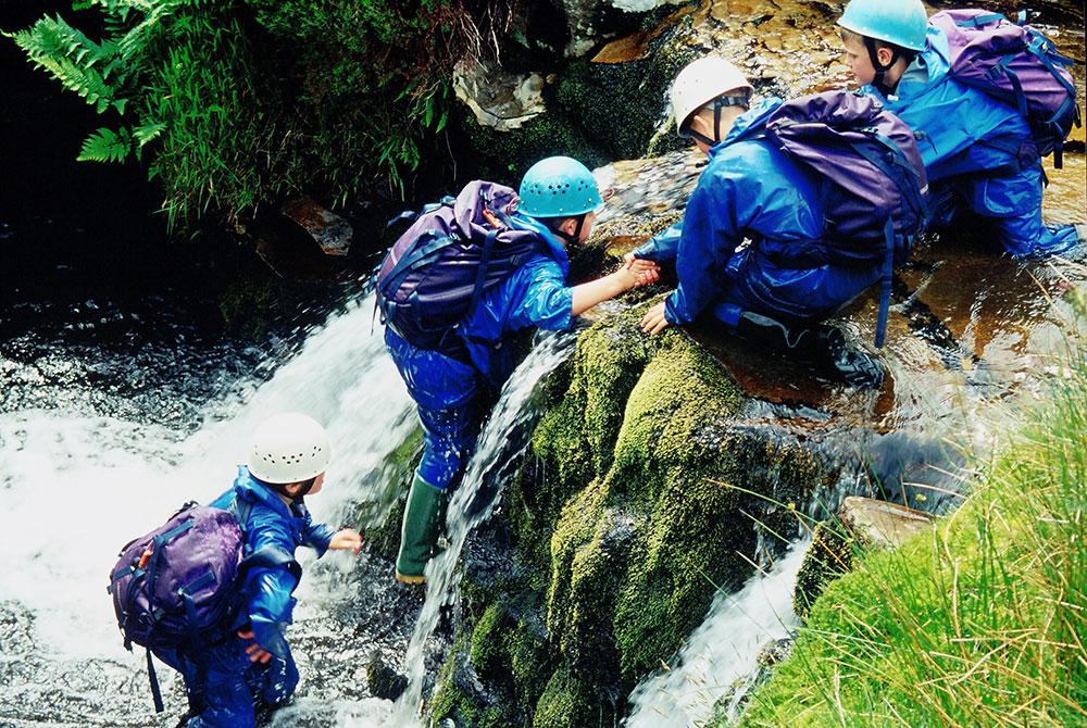 Gorge Scrambling over running water