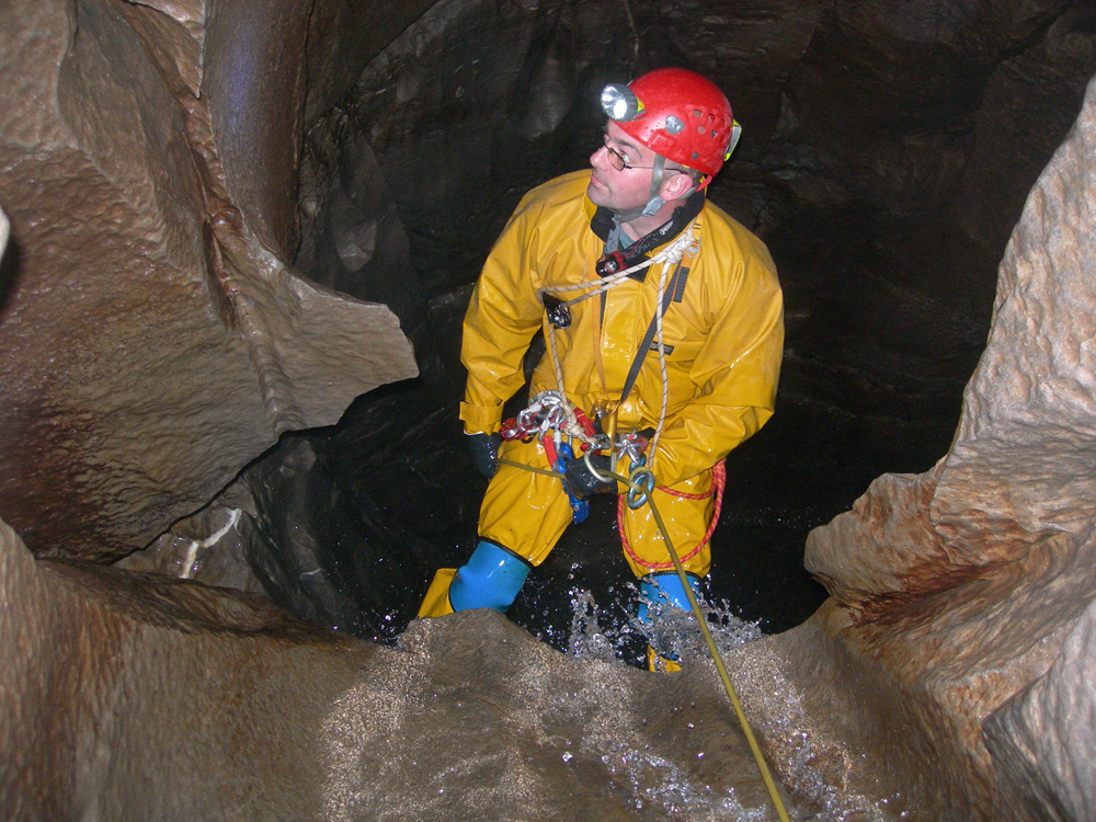 Cave abseiling in Peak District