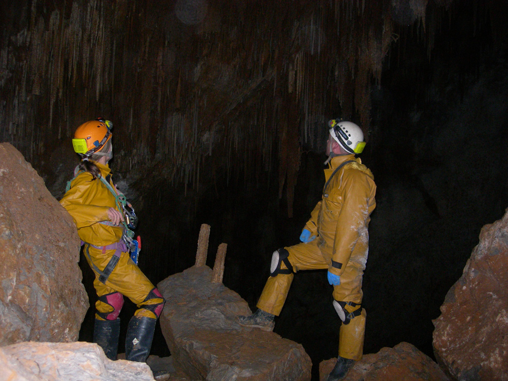 Caving exploration in Lathkill Head, Derbyshire