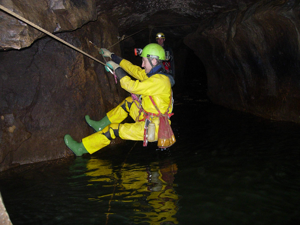 Group Caving activity in Speedwell Cavern