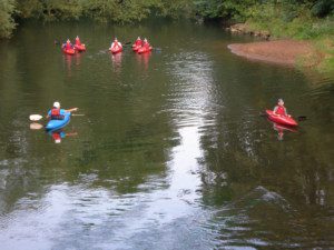 Kayaking on the River Derwent in Derbyshire